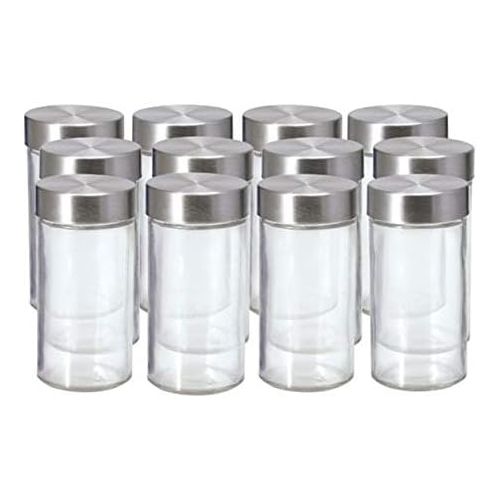 카먼스테인 Kamenstein 5238942 Empty Jars, Set of 12, 3 Ounce, Silver Cap