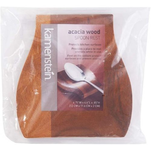 카먼스테인 Kamenstein 5186011 Acacia Wood Spoon Rest, 4.75-Inch, Natural