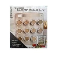 Kamenstein 12 Canister Magnetic Storage Rack Wall Mountable For Kitchen, Office, Crafts & Garage