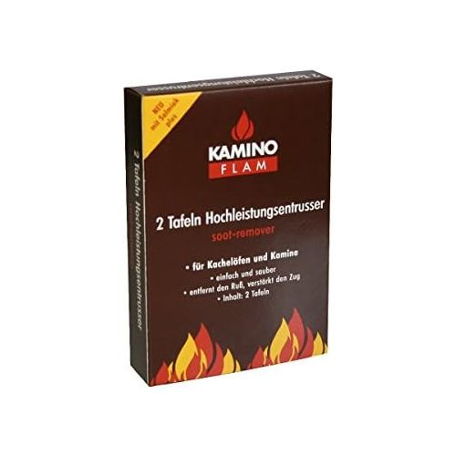  Kamino-Flam KaminoFlam Russentferner zur Reinigung von Kamin & Kachelofen - Hochleistungs Entrusser fuer den Kaminofen - Kaminreiniger Platten fuer Holz & Kohle Ofen