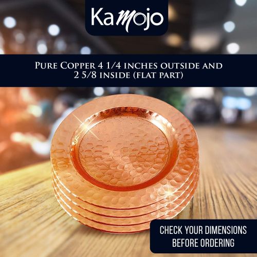  [아마존베스트]Moscow Mule Pure Copper Coasters - Protect your Furniture - For Copper Mugs, Small Cocktail Glasses & Small Wine Bottles - Kamojo Gift Set of 4