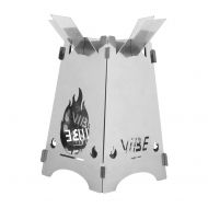 KampMATE GOOD VIBE CAMP Folding Stove - Bushcraft Survival Lightweight Stove / 6.6”x4.5” Small Portable Size in Durable Canvas Case/Solo Backpacking Cozy Wood-Burning Camping Traveling Hiki
