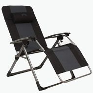 Kamp-Rite Outdoor Furniture Camping Beach Patio Sports Oversized Anti Gravity Folding Reclining Chair, Gray