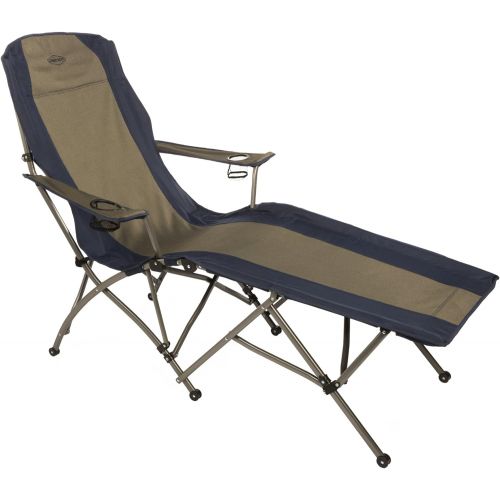  Kamp-Rite Folding Lounge Chair, Tan/Blue