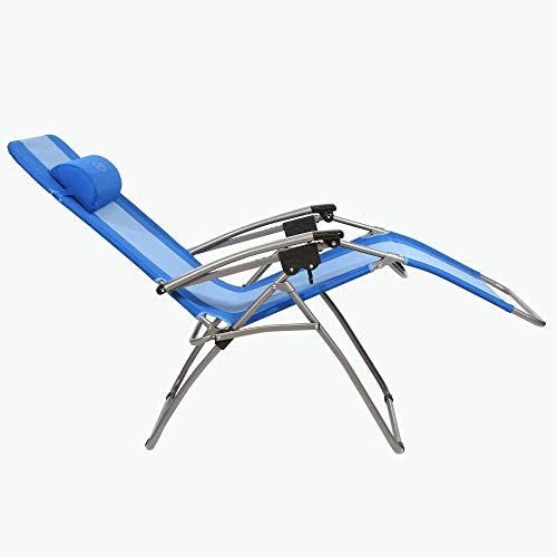  Kamp-Rite Outdoor Furniture Camping Beach Patio Sports Anti Gravity Folding Reclining Chair, Blue