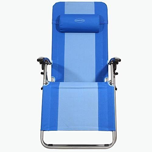  Kamp-Rite Outdoor Furniture Camping Beach Patio Sports Anti Gravity Folding Reclining Chair, Blue