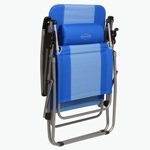  Kamp-Rite Outdoor Furniture Camping Beach Patio Sports Anti Gravity Folding Reclining Chair, Blue