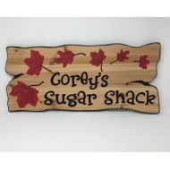 KampkandCreations Sugar Shack Signs, Maple Leaf, Maple Syrup Decor, Sugar House Sign, Outdoor gift, Family name, Engraved Sign Wood, Garden Sign Personalized