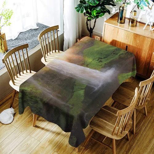  Kangkaishi kangkaishi Easy to Care for Leakproof and Durable Long tablecloths Outdoor Picnic Waterfalls at Fairy Sunset Sky in Iceland Scenic Spring Rural Wildlife Art Image W70 x L120 Inch M