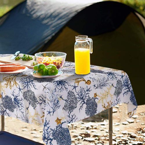  Kangkaishi kangkaishi Mushroom Easy to Care for Leakproof and Durable Long tablecloths Outdoor Picnic Set of Stylized Mushrooms Ornate Doodles Swirls Eyes Psychedelic Botany Growth W60 x L84