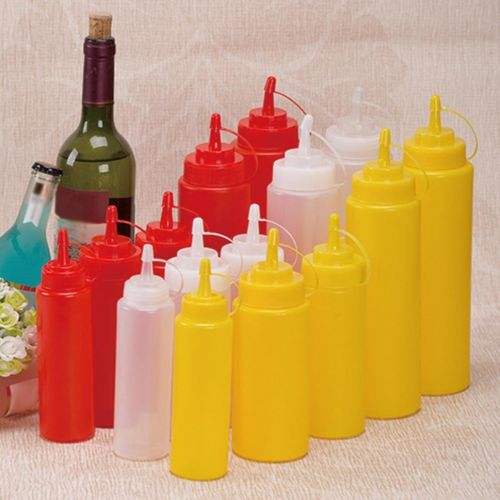  Kangql kangql 8/12/16/24/900ml Kueche Squeeze Flasche Gewuerz Sauce Essig Ketchup Spender, weiss, 226,8 g (8 oz)