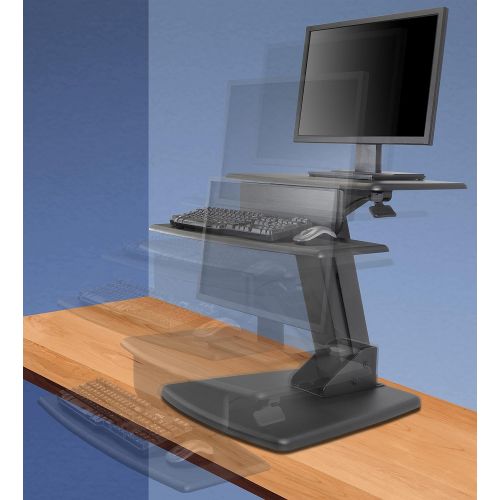  Kantek Desktop Sit to Stand Workstation, Black (STS810)