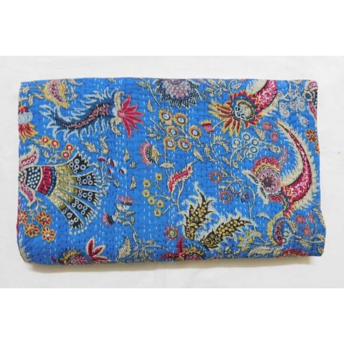  Kanthahouse11 Indian Handmade Kantha Quilt King Print Bedspread Throw Cotton Blanket Gudari Queen.