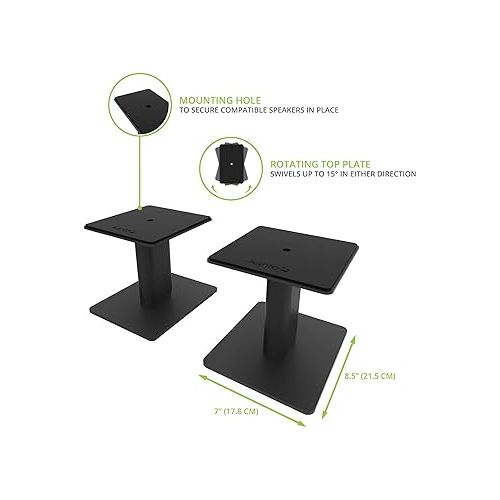  Kanto SP6HD Universal Desktop Speaker Stands - 6 Inch - 2 Pack - Steel (Black)