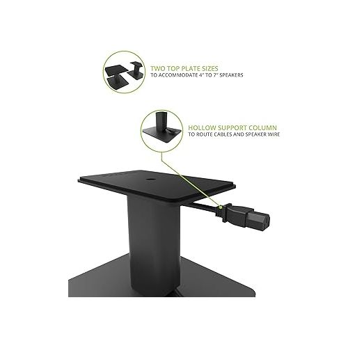  Kanto SP6HD Universal Desktop Speaker Stands - 6 Inch - 2 Pack - Steel (Black)