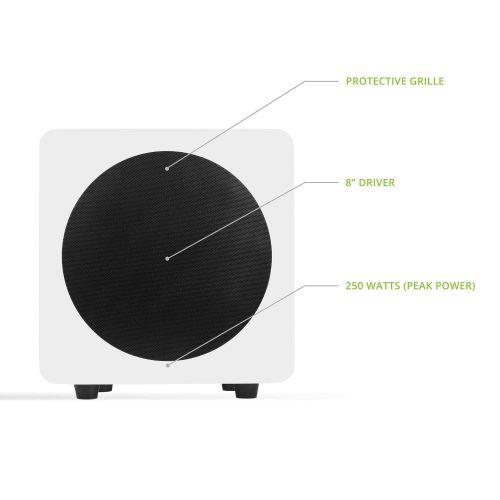  Kanto SUB8 8-inch Powered Subwoofer, Matte White