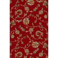 Kapaqua Rubber Backed 34 x 5 RED Floral Area Rug Non-Slip - Living, Dining, Room, Pet & Kitchen Rug