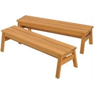 [아마존베스트]Outdoor Wooden Stacking Benches - Set of 2