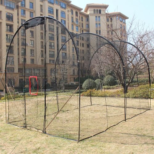  [아마존 핫딜] Kapler Baseball prictice Net with Extra Baffle Net 16 (L) X10 (D) X10 (H) /500 x 300 x 300cm Baseball Batting cage 16mm High Strength Steel Frame Softball Batting cage Training net