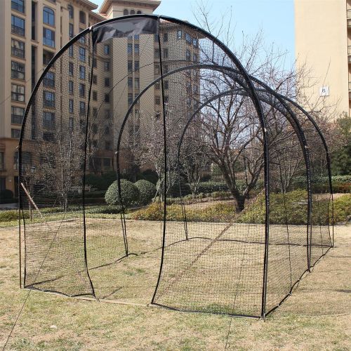  [아마존 핫딜] Kapler Baseball prictice Net with Extra Baffle Net 16 (L) X10 (D) X10 (H) /500 x 300 x 300cm Baseball Batting cage 16mm High Strength Steel Frame Softball Batting cage Training net