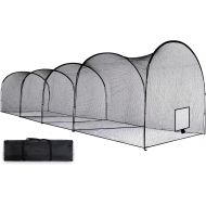 Kapler Baseball Batting Cage,Batting Cage with Wheels Rolling, Backyard Training Net for Baseball Softball,Portable Baseball & Softball Hitting Cage Equipment with Steel Frame 16 (