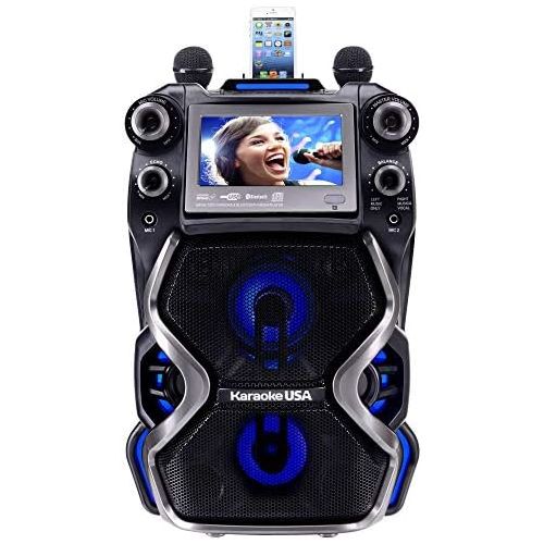  [아마존베스트]Karaoke USA GF920 Outdoor Portable Professional Bluetooth Karaoke Machine and PA System with Rechargeable Lithium Battery