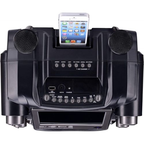  [아마존베스트]Karaoke USA GF920 Outdoor Portable Professional Bluetooth Karaoke Machine and PA System with Rechargeable Lithium Battery