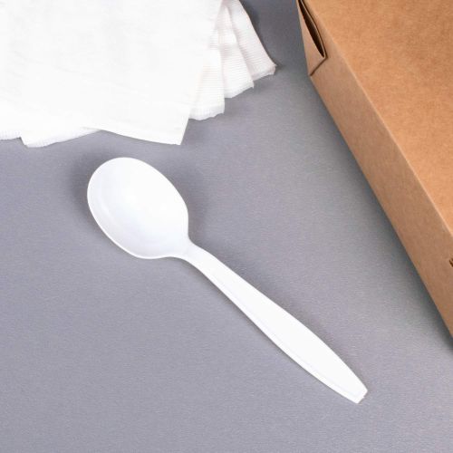  Karat U3522W 5.6 Poly-Wrapped Heavy-Weight Disposable Soup Spoon, White (Pack of 1000)