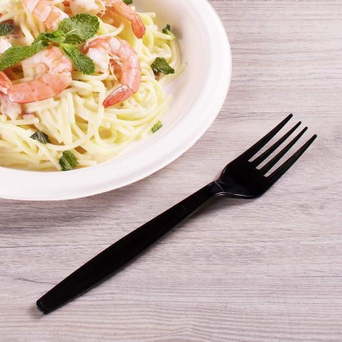  Karat U3020B 7 PS Heavy-Weight Disposable Fork, Black (Pack of 1000)