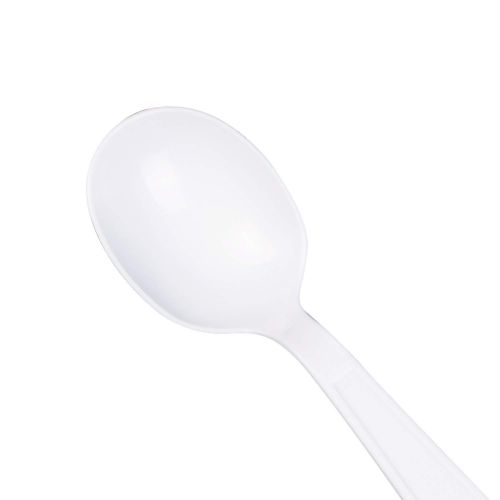  Karat U3532W 5.6 Poly-Wrapped Heavy-Weight Disposable Soup Spoon, White (Pack of 1000)