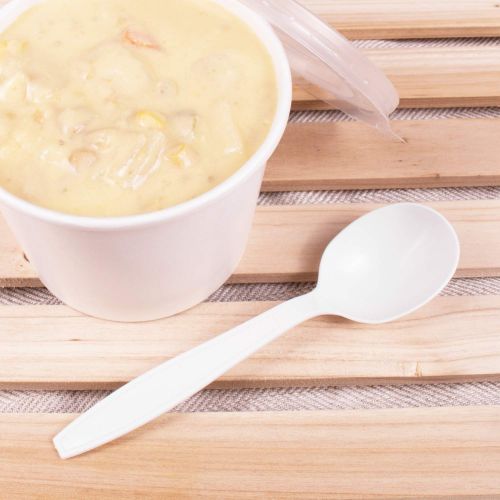  Karat U3532W 5.6 Poly-Wrapped Heavy-Weight Disposable Soup Spoon, White (Pack of 1000)