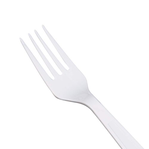  Karat U3530W 7 Poly-Wrapped Heavy-Weight Disposable Fork, White (Pack of 1000)