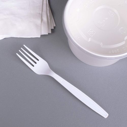  Karat U3530W 7 Poly-Wrapped Heavy-Weight Disposable Fork, White (Pack of 1000)