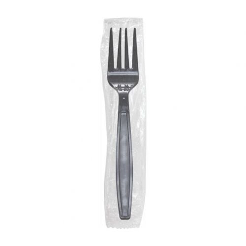  Karat U3530B 7 Poly-Wrapped Heavy-Weight Disposable Fork, Black (Pack of 1000)