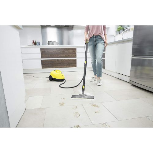  Karcher Dampfreiniger SC 2 EasyFix (Flachenleistung je Tankfuellung: ca. 75 m², Aufheizzeit: 6.5 min, leicht und kompakt, Zubehoeraufbewahrung, Parkposition, flexibles Duesengelenk, w