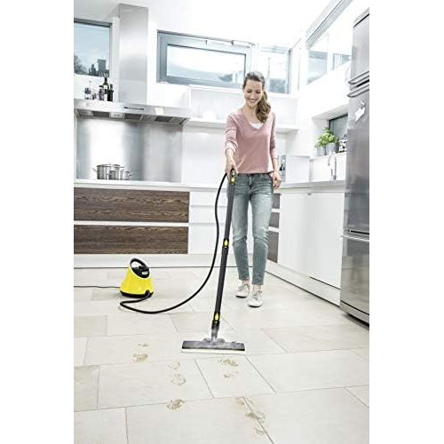  Karcher Dampfreiniger SC 2 Deluxe EasyFix (Flachenleistung je Tankfuellung: ca. 75 m², Aufheizzeit: 6.5 min, leicht und kompakt, LED-Leuchtring, flexibles Duesengelenk, weiteres Zube