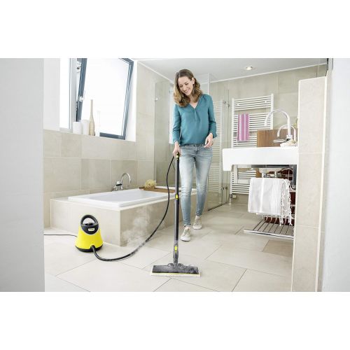  Karcher Dampfreiniger SC 2 Deluxe EasyFix (Flachenleistung je Tankfuellung: ca. 75 m², Aufheizzeit: 6.5 min, leicht und kompakt, LED-Leuchtring, flexibles Duesengelenk, weiteres Zube