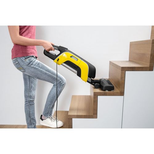  Karcher Kompaktsauger VC 5 inkl. Zubehoer, Boden-Staubsauger beutellos, Reinigungsgerat fuer Treppen, Teppiche & Co., handlich & platzsparend + Karcher 2.863-239.0 Langzeitfilter