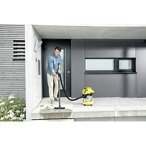  Karcher Akku-Mehrzwecksauger WD 3 Battery Premium Set (Akkulaufzeit: 15 min, Leistung: 300 W, Behaltergroesse: 17 l aus Edelstahl, 36 V, Blasfunktion, Zubehoeraufbewahrung, Saugen ohn