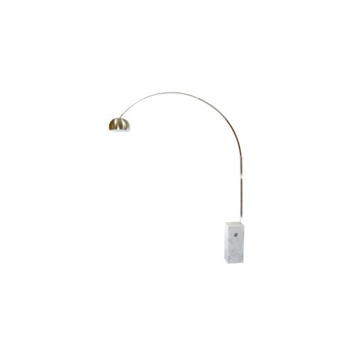  Kardiel AFL-03 Arco Style Rectangle Base Floor Lamp, White Marble