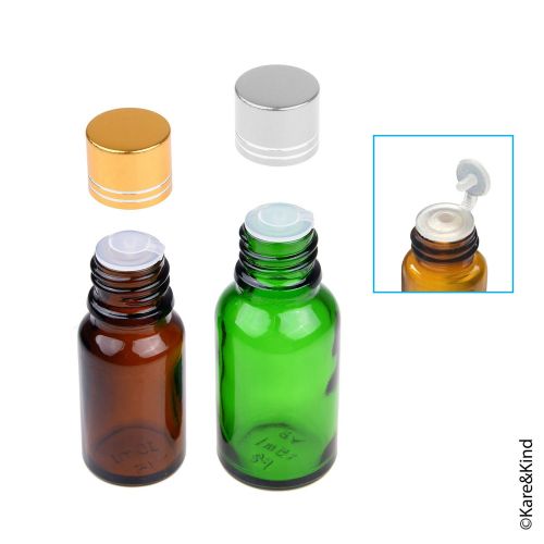  Kare & Kind Refillable Essential Oil Bottle Kit - Includes: 16x Multi-Size Essential Oil Bottles / Jars, 3x Sprayers, 16x Caps, 78x Labels (4 Sizes), 2x Mini Droppers + 1x Mini Fun