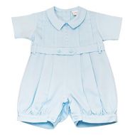 Karela Light Blue Pique Embroidered Baby Boy Romper with Matching Belt (18 mo)
