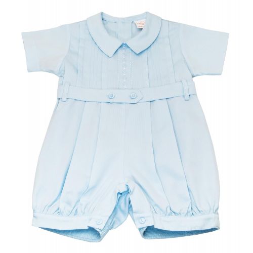  Karela Light Blue Pique Embroidered Baby Boy Romper with Matching Belt (18 mo)