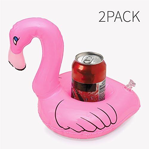  KarenDeals Pink Flamingo Inflatable Drink Holder [2 Pack]