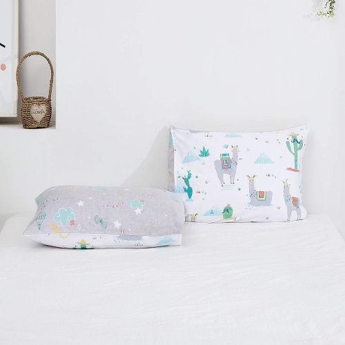  [아마존베스트]Karever karever Cartoon Kids Duvet Cover Set Twin Desert Camel Cactus Bedding Set Cotton Grey White Comforter Cover Set for Toddler Child Boys Girls