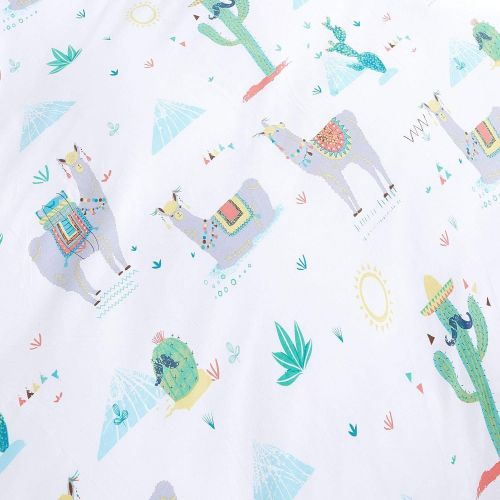  [아마존베스트]Karever karever Cartoon Kids Duvet Cover Set Twin Desert Camel Cactus Bedding Set Cotton Grey White Comforter Cover Set for Toddler Child Boys Girls