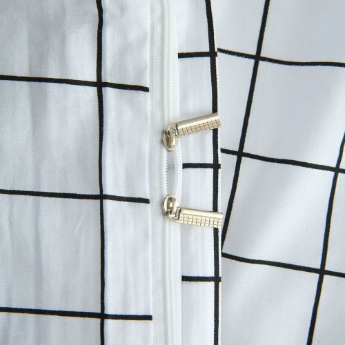  Karever karever Black White Striped Duvet Cover Queen Vertical Ticking Stripe Bedding Full 3 PCs Cotton Comforter Cover Set for Boys Girls