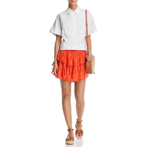  Karina Grimaldi Habi Tiered Printed Mini Skirt