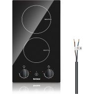 [아마존베스트]Karinear Double Induction Cooktop, 3200W Portable Countertop Burners with Electronic Knob Control, Built-in Induction Cooktop Hard Wired, 9 Power Levels, Suitable for Cast Iron, Stainless S