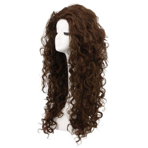  Karlery Womens Fluffy Curly Dark Brown wig Halloween Cosplay Wig Anime Costume Party Wig